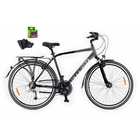 Rower 28 STORM Marathon 6.0 trekking Alivio 19" popiel-czarny +GRATIS