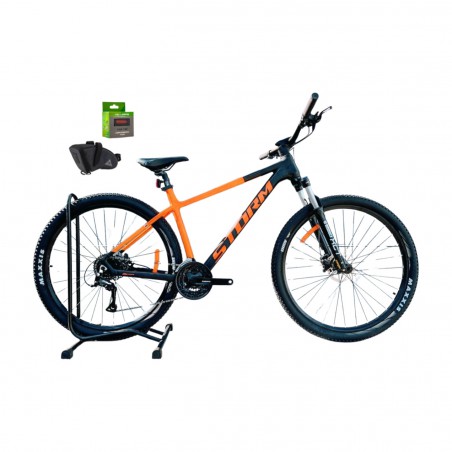 Rower 29 STORM MTB Trail 2.0 Acera 3x8 2HT 19" czarny pomarańcz +GRATIS