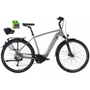 Rower elektryczny 28 STORM E-Diamond Man 5.0 19" srebrny + GRATIS