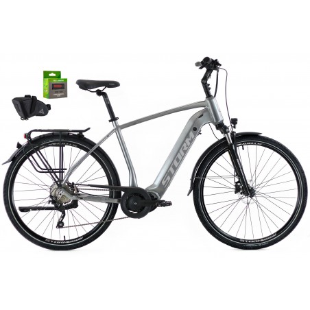 Rower elektryczny 28 STORM E-Diamond Man 5.0 19" srebrny + GRATIS