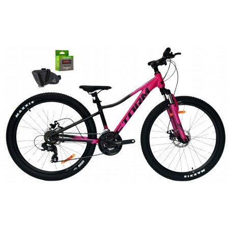 Rower 26 STORM MTB Queen 2D tourney 3x7 13" różowo-czarny + GRATIS
