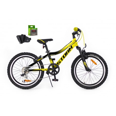 Rower 20 STORM MTB Racer V-br 10" żólto-czarny +GRATIS