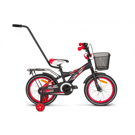 Rower 16 MEXLLER BMX czarno-czerwony mat + koszyk 17r.