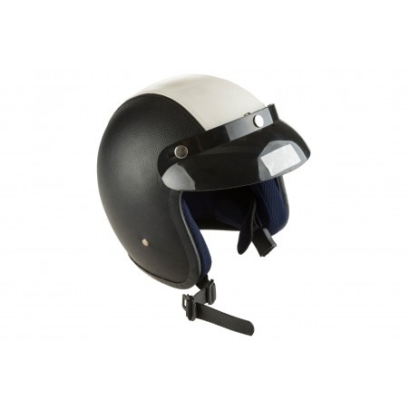 Kask AWINA TN-8689 otwarty czarna-biała skóra M