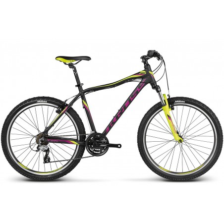 Rower KROSS 26 LEA F3 MTB T Acera czarno-limonkowo-fioletowy mat