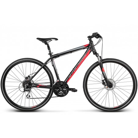 Rower KROSS 28 EVADO 3.0 M MTB T 2HT Acera czarno-czerwony mat M
