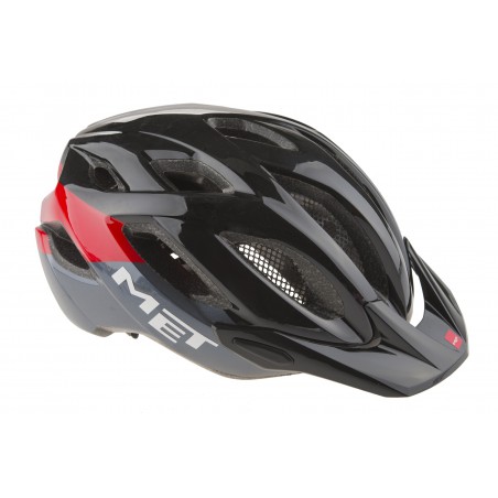 Kask MET CROSSOVER Unisize czarno-czerwony 2017