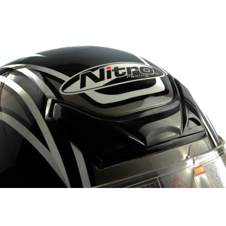 Kask motorowerowy M NITRO N311-V 11 czarno-srebrny