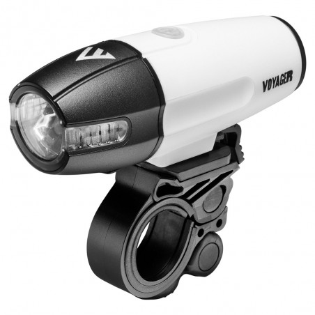 Lampa przednia /bateryjna/ Mactronic Voyager, akumulator, biało-czarna