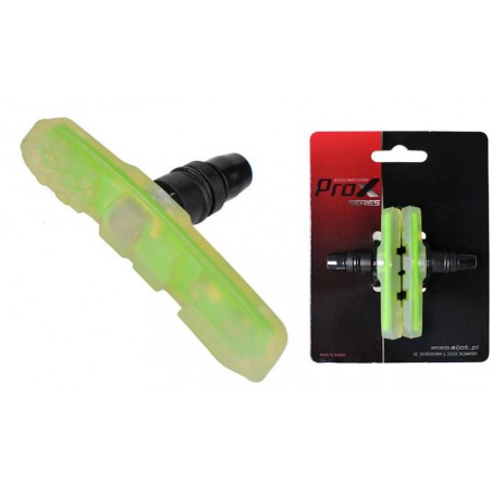 Klocki hamulcowe V-Brake imbus 72mm PROX niesymetryczne zielone