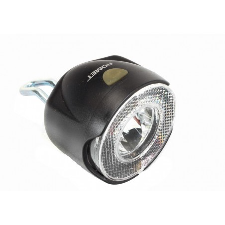 Lampa przednia /bateryjna/ 1-LED na widelec czarna R-107 ROMET