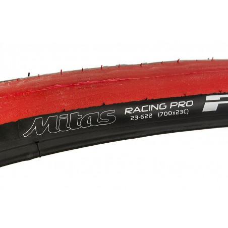 Opona 28 trekkingowa 700 x 23C R-01 TPI 127 PHOENIX Racing Pro czerwono-czarna 23-622