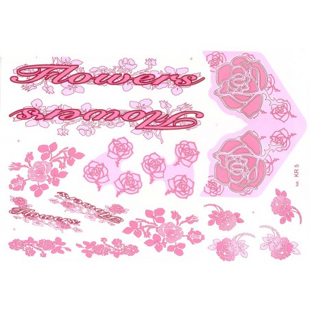 Naklejka KR5 - Flowers różowa