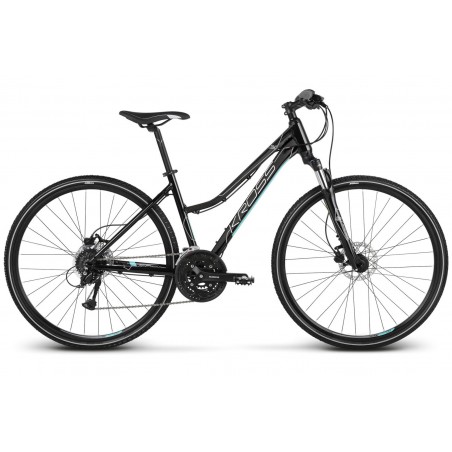 Rower KROSS 28 EVADO 5.0 Damski M czarno-turkusowy połysk