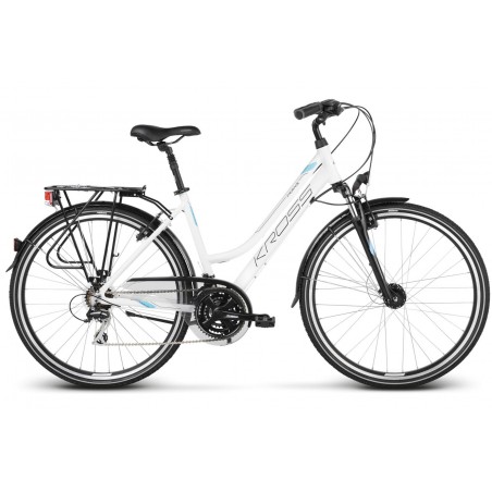 Rower KROSS 28 TRANS 3.0 Damski M biało-błękitno-czar poł