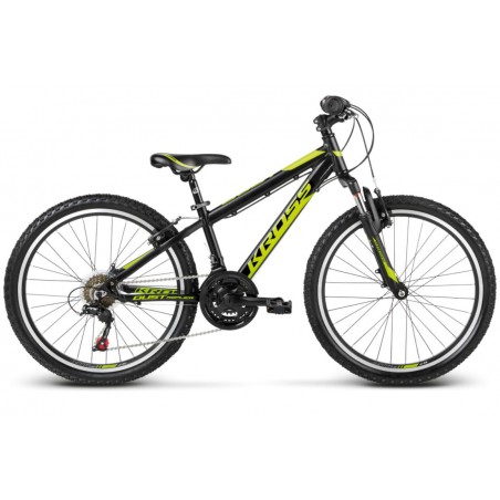 Rower KROSS 24 Dust Replica ONE SIZE czarny-limonka mat '18