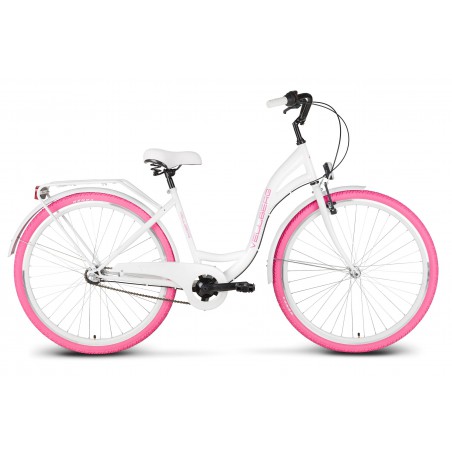 Rower 28 VELLBERG D CTB NEXUS 3-bieg. 18" biały + różowe opony