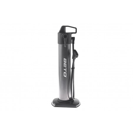 Pompka podłogowa BETO alum. tubeless AIR-TANK kompressor + manometr czarna