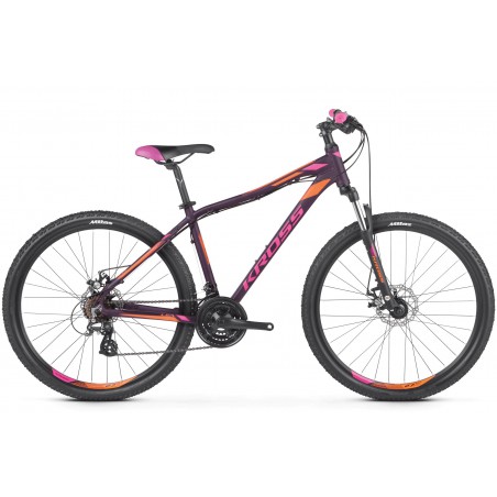Rower 26 KROSS LEA 3.0 XS fiolet-róż-pomarańcz mat