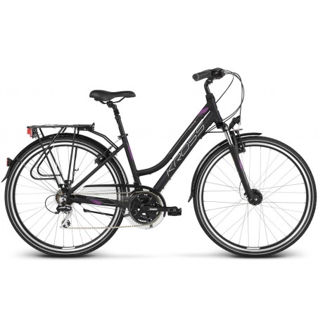 Rower KROSS 28 TRANS 3.0 damski L czarno-fioletowo-srebrny mat