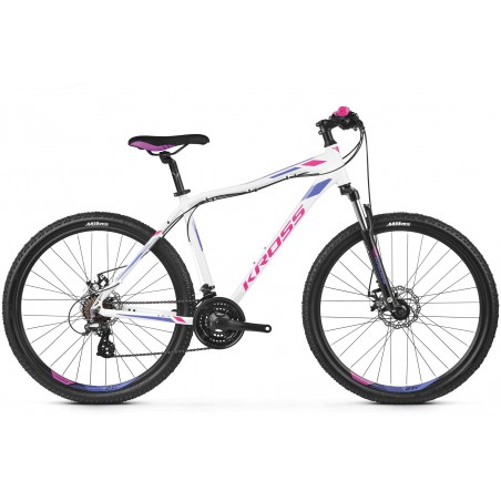 Rower 26 KROSS LEA 3.0 D XS biał-fiolet połysk