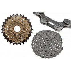 Zestaw napędowy SHIMANO wolnobieg 6 TZ50 + łańcuch HG40
