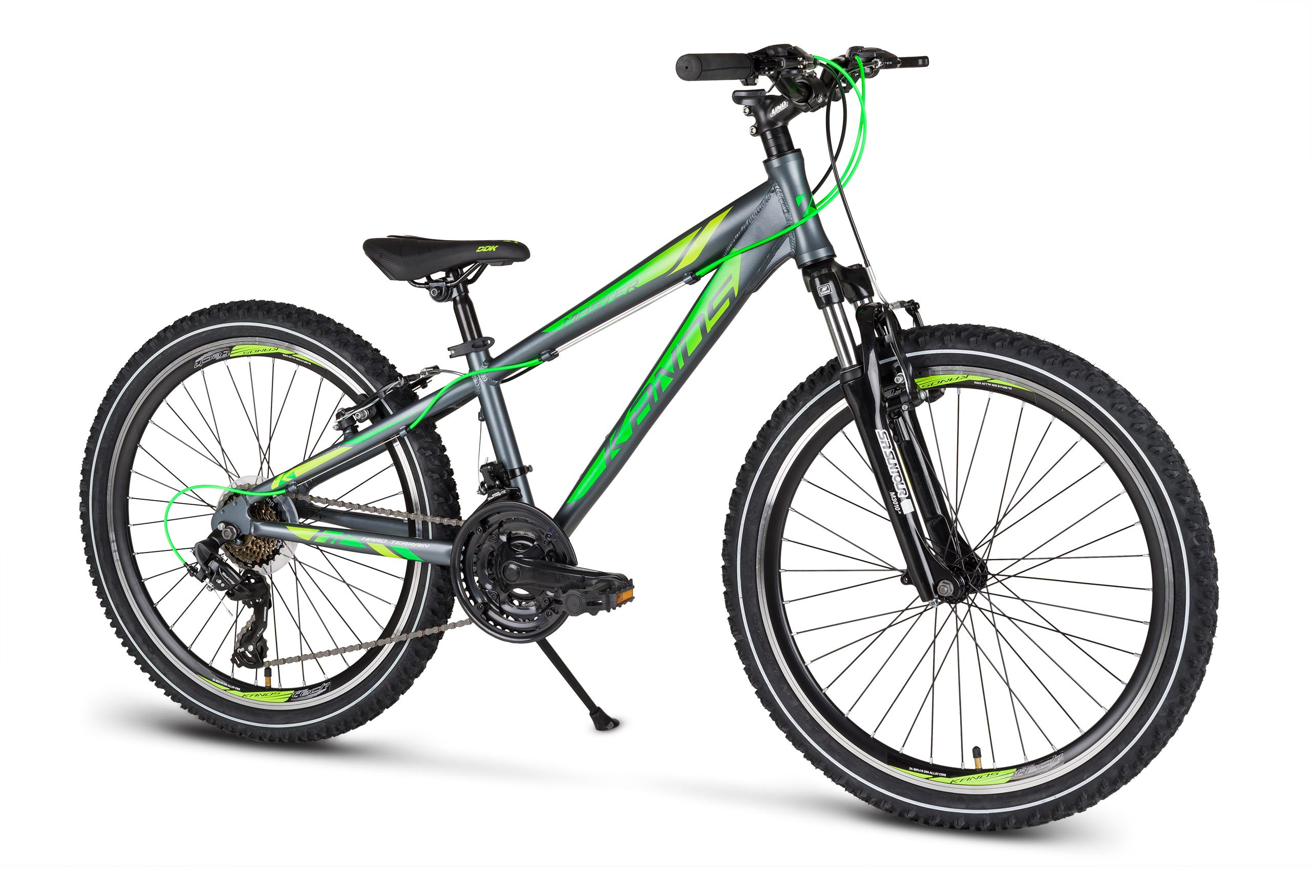 Rower 24 KANDS MASTER DUAL 14,5" grafitowozielony mat Rowery dzi...