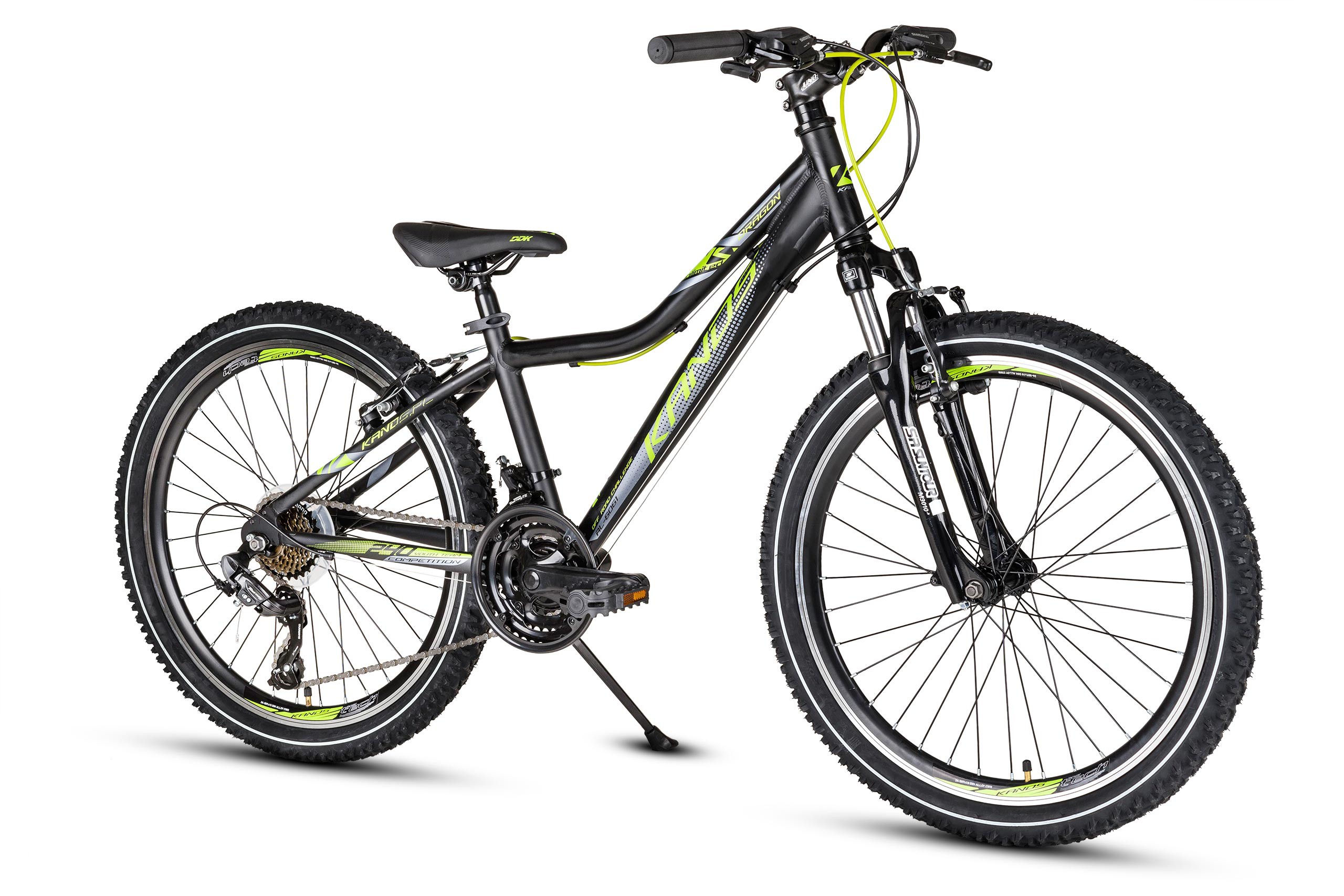 Rower 24 KANDS DRAGON Tourney czarnoseledynowy mat. Rowery dziec...