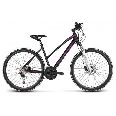 Rower 28 KANDS AVANGARDE Deore 3x9 octalink HT hydra. czarno-różowy mat. D 17"