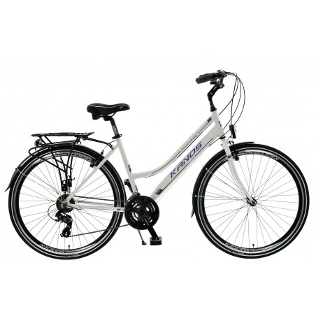 Rower 28 KANDS NAVIGATOR-X Toruney trekk. D biało-fioletowy mat 17"