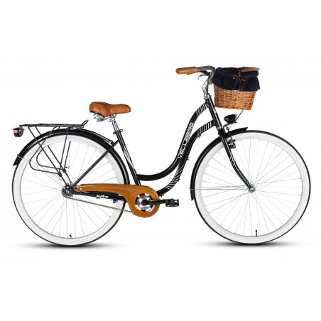 Rower 28 VELLBERG MyWay stal. Eco czarny mat Koszyk