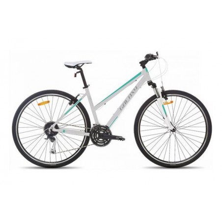 Rower 28" GALAXY cross VENERA Acera D biało-miętowy 18"