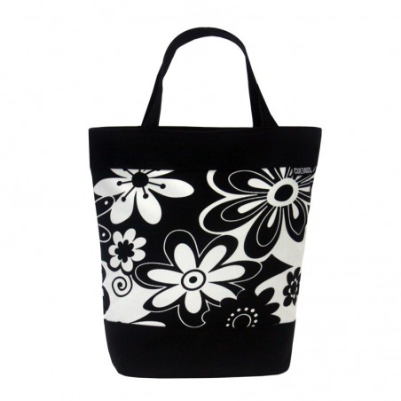 Sakwa na bagażnik CUBAGS Shopper torba kwiaty czarno-biała