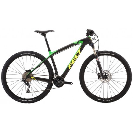 MTB bike FELT Nine 3 - 29"  matt black, carbon frame,components Shimano Deore and fork Rock Shox Recon Silver Solo Air, size Me