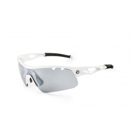 Okulary ACCENT STORM biało-czarne soczewki PC:szare lustrzane,przezroczyte przydymione