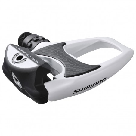 Pedały alum. SHIMANO SPD-SL PD-R540-LA +bloki, lżejsze wpinanie białe