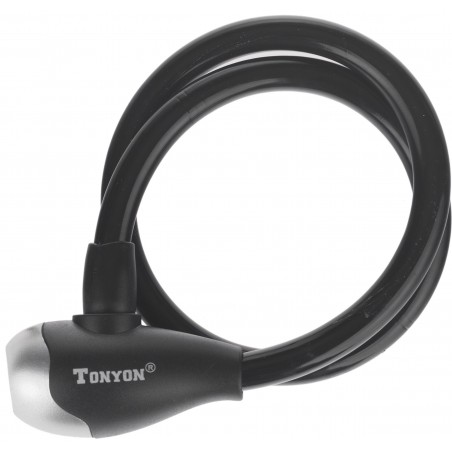 Zamknięcie spiralne na klucz TonyON TY4505 12x650mm czarne