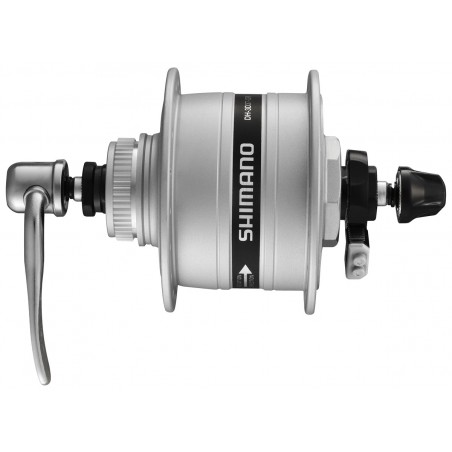 Piasta przednia SHIMANO DH-3D37 6V/3W z prądnicą, srebrna, zacisk