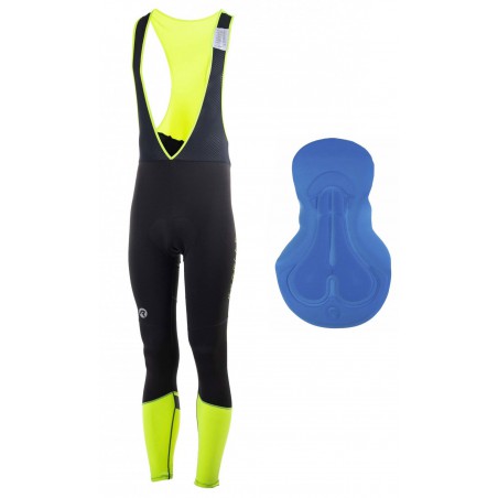 Spodnie ROGELLI IMPACT ocieplane z szelkami czarno-fluor 2XL