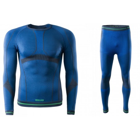 Bielizna termoaktywna BRUGI męska 4RAW+4RAT S/M niebieska NWZ (spodnie+koszulka)