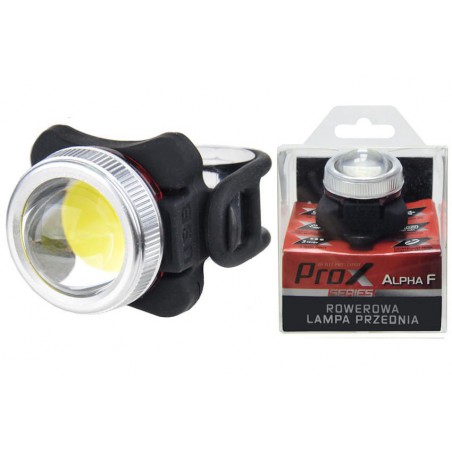 Lampa przednia /akumulator/ PROX ALPHA F COB LED USB biała