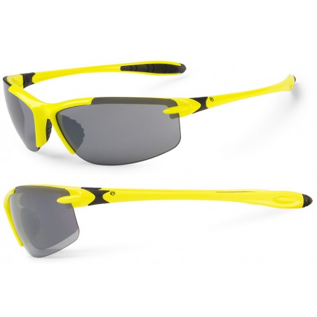 Okulary ACCENT Tempest żółto fluo-czarne soczewki PC:szare + przezroczyste