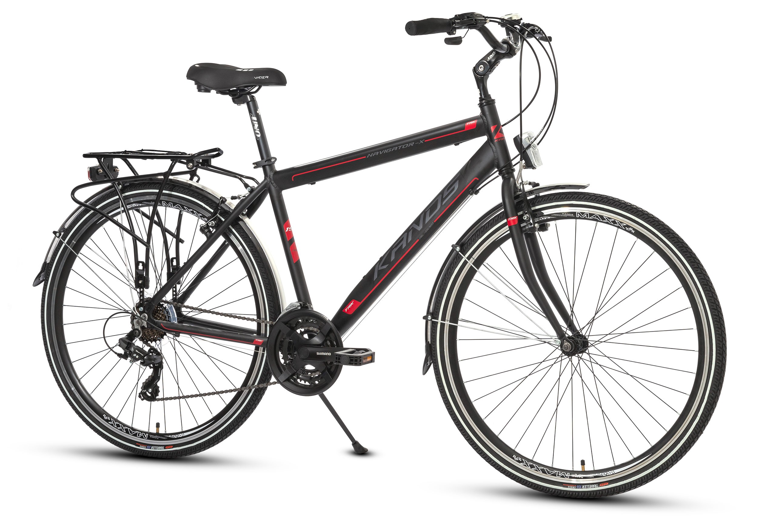 Rower 28" KANDS NAVIGATORX alum. Tourney M 21" czarnoczerwony mat...