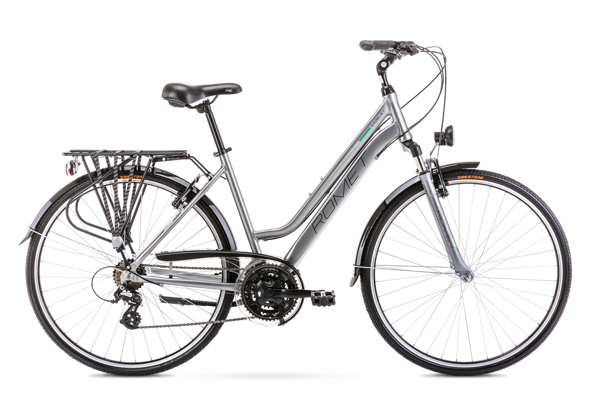 Rower 28 ROMET GAZELA 1 srebrno-zielony - Rowery trekkingowe - Mias...