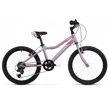 Rower 20 KROSS LEA MINI 1.0 srebrno-różowy mat 2020