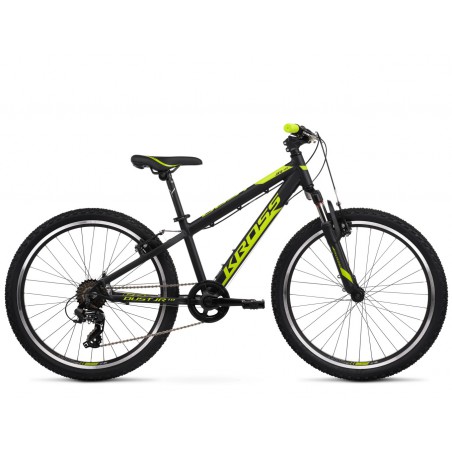 Rower 24 KROSS DUST JR 1.0 męski S czarno-limonowy mat 2020
