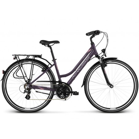 Rower 28 KROSS TRANS 2.0 D S fiolet-róż-sreb mat 2020