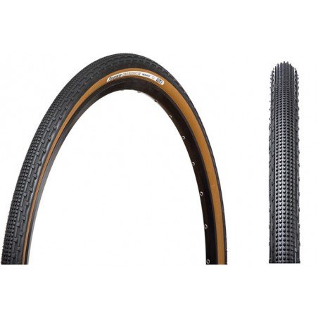 Opona 700 x 35C  PANARACER GRAVELKING SK, TLC, TR, zwijana brązowy bok