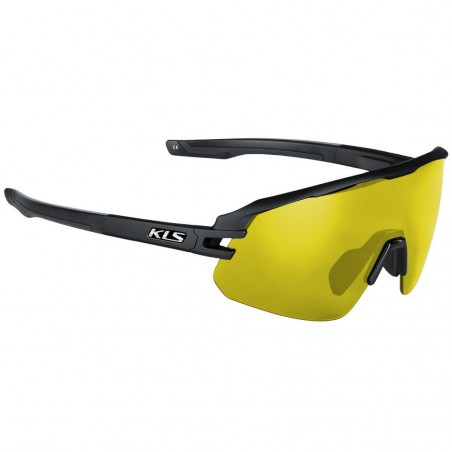 Okulary rowerowe KELLYS CYCLONE HF, Ink Black, szkło żółte + przydymiane + etui