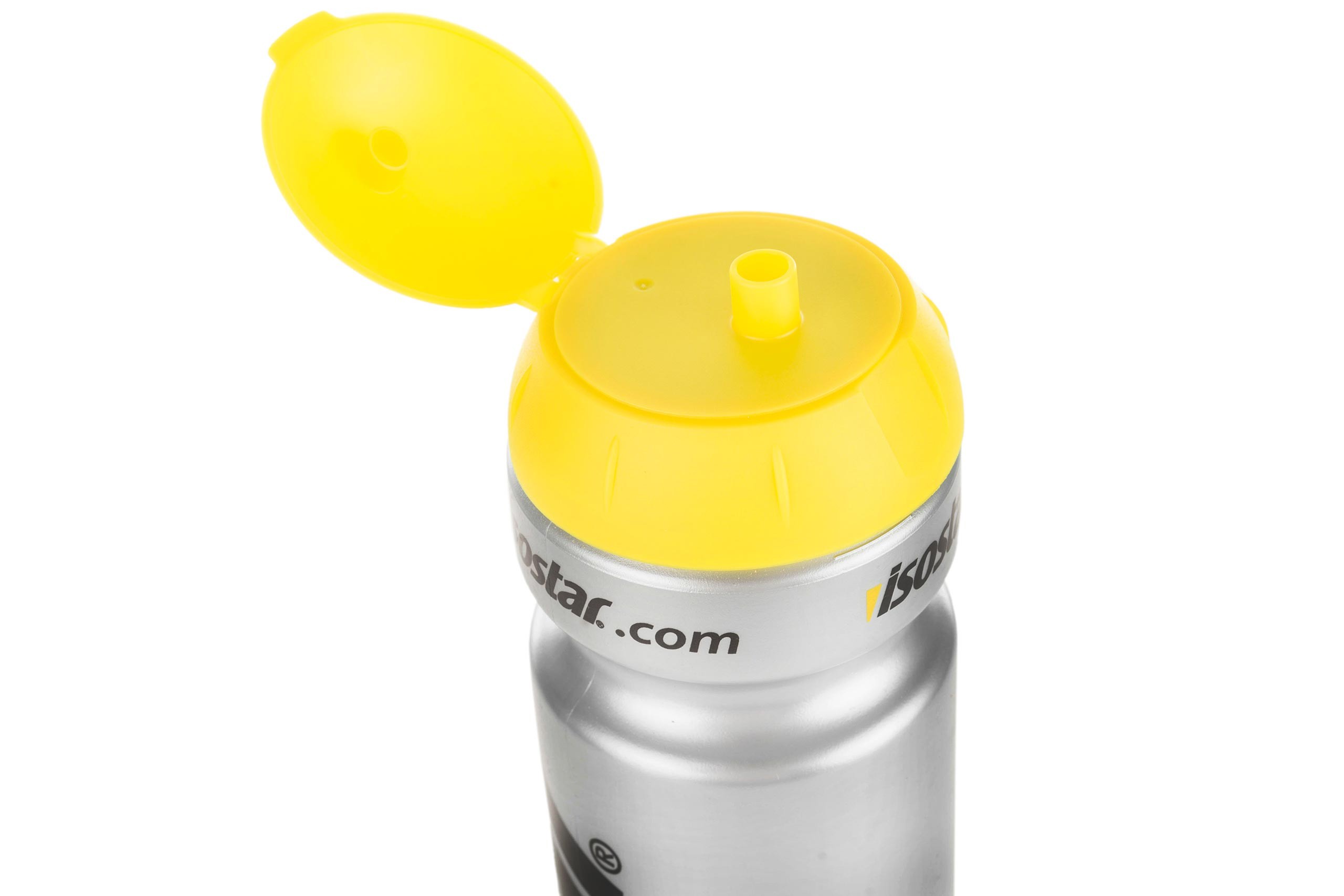 Bidon 1000ml ISOSTAR srebrno-czarny z żółtą przykrywką